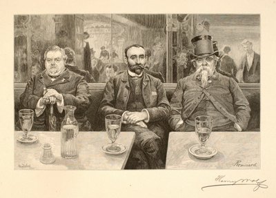 Wer sitzt an den kleinen Marmortischen von Henry Wolf