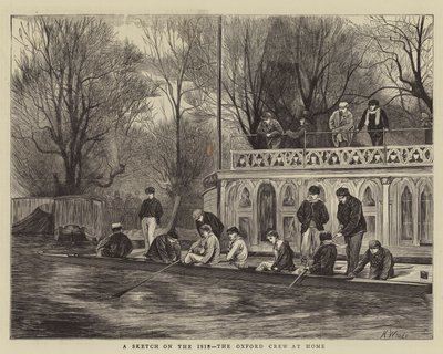Eine Skizze auf der Isis, die Oxford-Crew zu Hause von Henry Woods