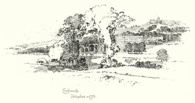 Chatsworth, Derbyshire, im Jahr 1775 von Herbert (after) Railton