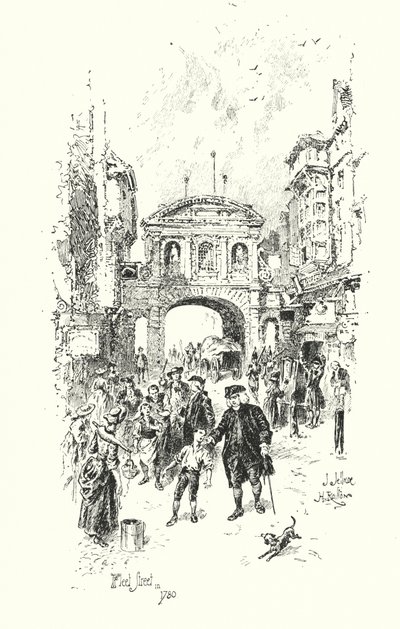 Dr. Johnson, Fleet Street, London, im Jahr 1780 von Herbert (after) Railton