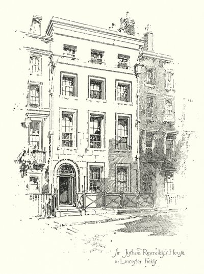 Haus von Sir Joshua Reynolds, Leicester Fields, London von Herbert (after) Railton