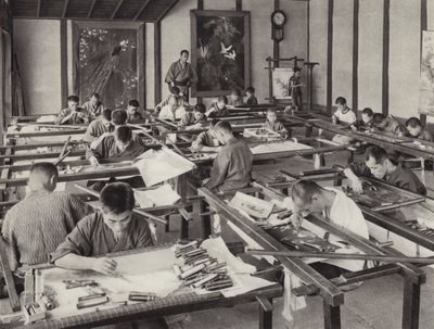 Japan in den 1920er Jahren: Stickereischule in Kyoto von Herbert Ponting
