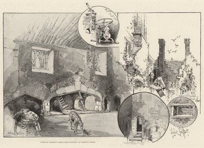 Kardinal Wolseys große Fleischküche in Hampton Court von Herbert Railton