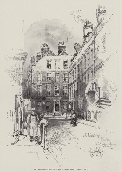 Das Haus von Dr. Johnson, von Zerstörung bedroht von Herbert Railton