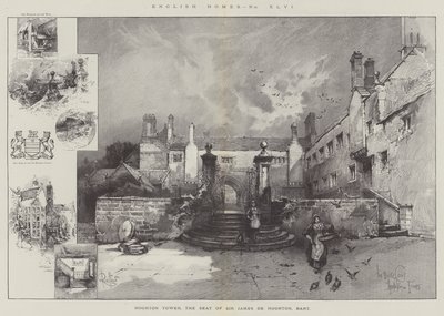 Hoghton Tower, der Sitz von Sir James de Hoghton, Baronet von Herbert Railton