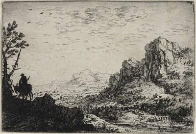 Ein Reisender auf einem Maultier, aus Sechs Landschaften von Herman Saftleven