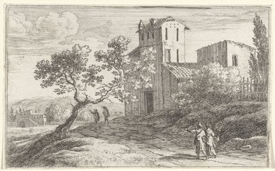 Landschaft mit einem krummen Baum von Herman van Swanevelt