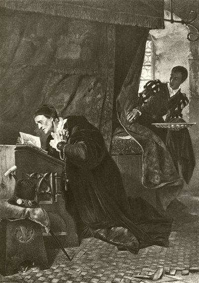 Ludwig XI. und Oliver Le Dain (Gravur) von Hermann Kaulbach
