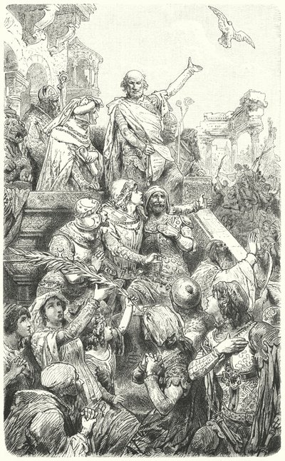 Cola di Rienzo gibt dem Volk von Rom eine neue Verfassung, 1347 von Hermann Vogel