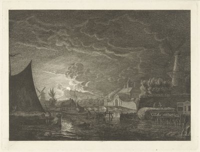 Ansicht des Marepoort in Leiden von Hermanus Fock