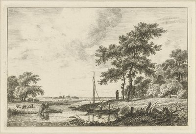 Landschaft mit Boot von Hermanus Fock