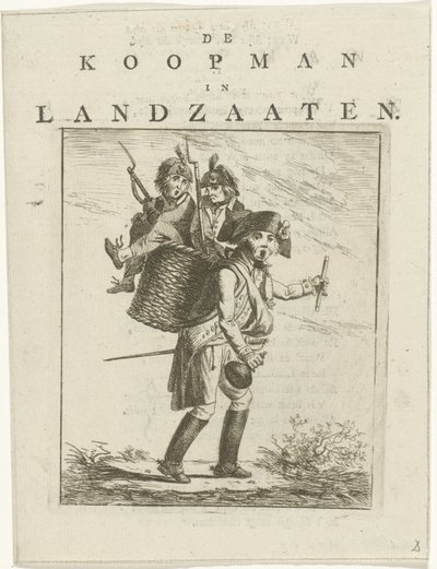 Liedblatt und Spottbild mit Soldaten von Hermanus Fock