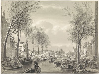 Reparaturarbeiten am Steenschuur nach der Katastrophe, 1807 von Hermanus Numan (possibly)