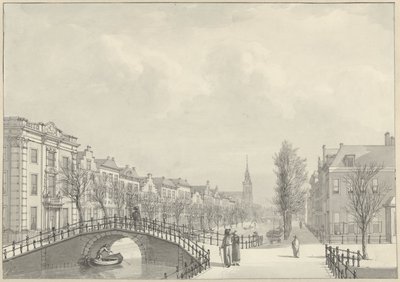 Ansicht des Rapenburg in Leiden von der Nieuwsteegbrug, 1807 von Hermanus Numan (signed by artist)