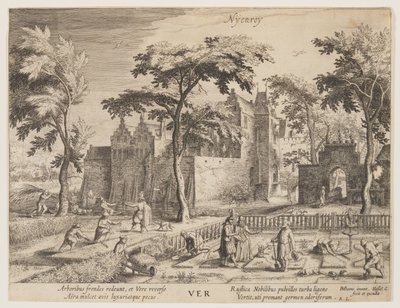 Nyenroy - Frühling, aus Die Jahreszeiten, Blick auf Burgen in der Umgebung von Amsterdam von Hessel Gerritsz