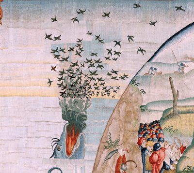 Flandrischer Wandteppich. Serie Vier Wandteppiche nach Hieronymus Bosch. Die Leiden des menschlichen Lebens. Dritter Wandteppich in der Serie. Modell inspiriert von der Arbeit von Hieronymus Bosch. Herstellung unbekannte Werkstatt, Brüssel. Vor 1560. von Hieronymus (after) Bosch