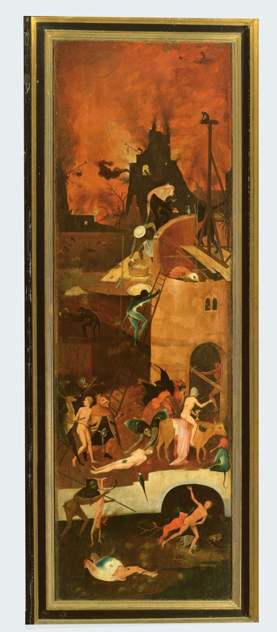 Der Heuwagen: rechter Flügel des Triptychons, das die Hölle darstellt, c.1500 von Hieronymus Bosch