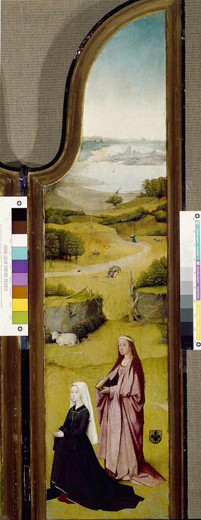 Triptychon der Epiphanie, mit der Heiligen Agnes von Rom und Stifter von Hieronymus Bosch