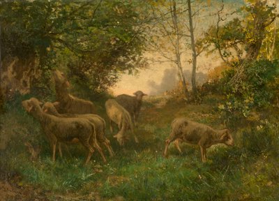 Schafe am Waldrand von Hippolyte Boulenger