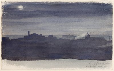 Blick auf Rom bei Nacht von Hippolyte Flandrin