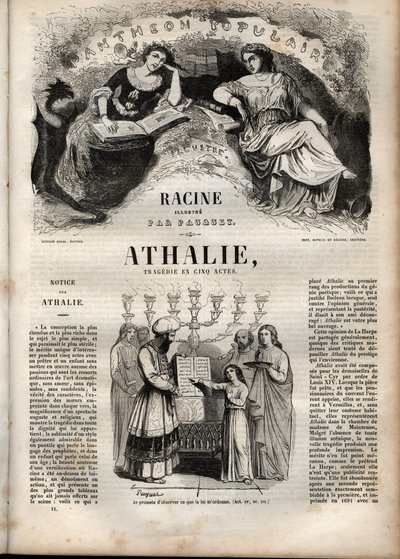 Athalie Tragödie von Jean Racine in fünf Akten - Gravur in „Werke von Jean Racine“ illustriert von Pauquet und mit einer Notiz von Emile de La Bédollière - 1851 von Hippolyte Louis Pauquet