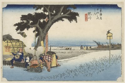 Teestube im Freien in Fukuroi von Hiroshige (I) , Utagawa