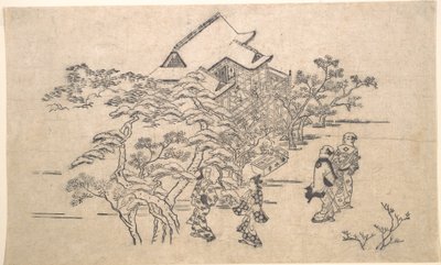 Kiyomidzu-Tempel in Kyoto von Hishikawa Moronobu