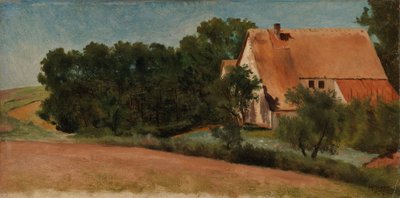 Deutsches Bauernhaus an einer Straße von Hjalmar Munsterhjelm