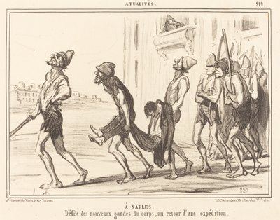 In Neapel: Parade der... Leibwächter... von Honoré Daumier