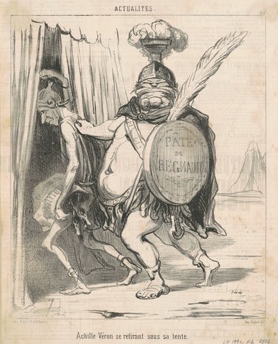 Achille Véron zieht sich in sein Zelt zurück von Honoré Daumier