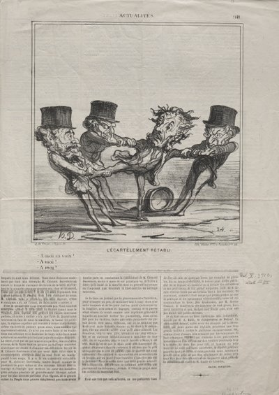 Actualities Nr. 98: Die Wiedereinführung der Vierteilung, 1869 von Honoré Daumier