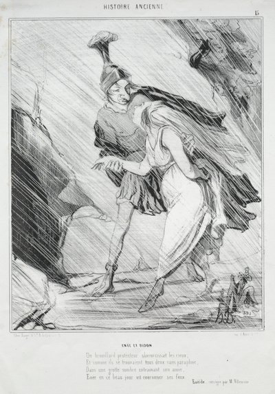Alte Geschichte (Tafel 15): Äneas und Dido von Honoré Daumier