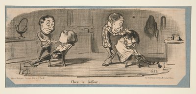 Beim Schneider, Beim Friseur, in Charivari, 3., 16. und 19. Februar 1853 von Honoré Daumier