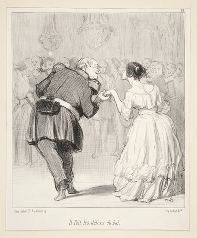 Er genießt den Ball, aus Les Banqueteurs von Honoré Daumier