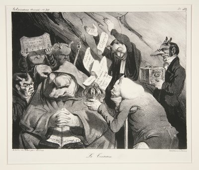 Die Versuchung, pl. 453 aus dem Journal La Caricature Nr. 217 von Honoré Daumier