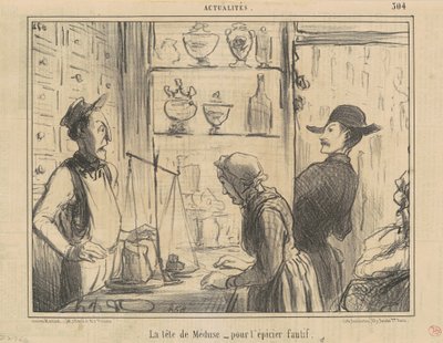 Der Kopf der Medusa für den schuldigen Krämer von Honoré Daumier