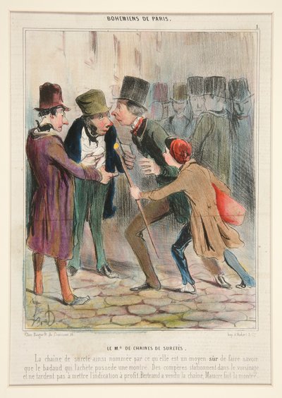 Le Md. de Chaines du Suretes. La chaine de surete ainsi nommee par ce qu von Honoré Daumier