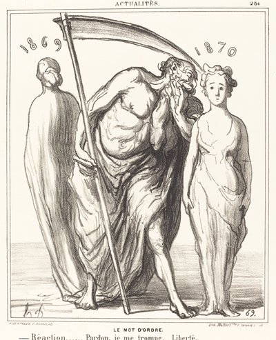 Das Schlagwort: Reaktion... Vergebung... Freiheit von Honoré Daumier