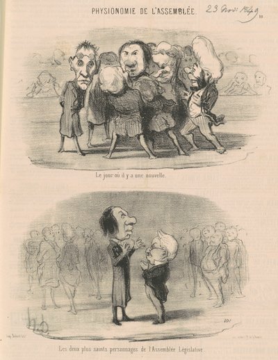 Der Tag, an dem es Neuigkeiten gibt von Honoré Daumier