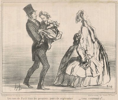 Die Straßen von Paris in den ersten Septembertagen ... von Honoré Daumier