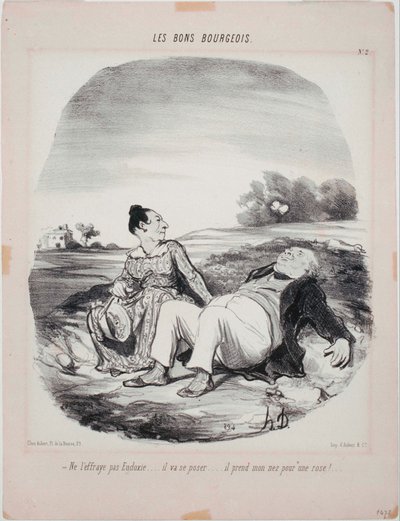 Die guten Bürger: Erschrecke sie nicht, Eudoxie... von Honoré Daumier