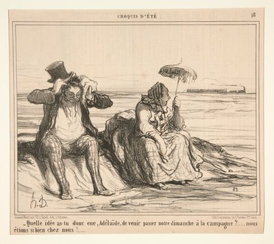 Welche Idee hattest du, Adelaide, hierher zu kommen von Honoré Daumier