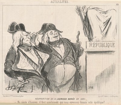 Wiederauftauchen der goldenen Jugend im Jahr 1851 von Honoré Daumier