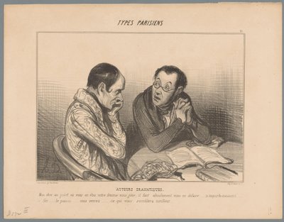 Schriftsteller rät Kollegen, sich von seiner Frau zu trennen Auteurs dramatiques Pariser Typen Types Parisiens von Honoré Daumier