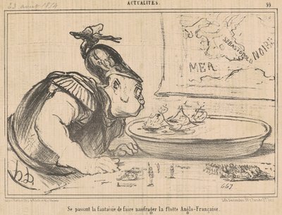 Se passant la fantaisie de faire naufrager ... von Honoré Daumier