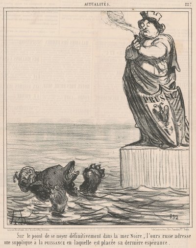 Kurz vor dem Ertrinken von Honoré Daumier