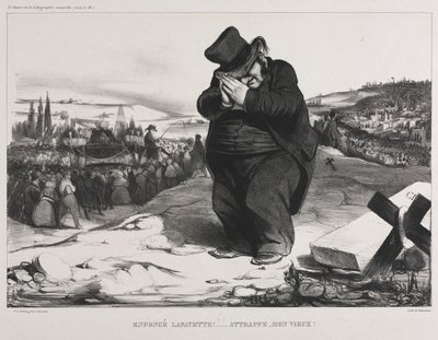 Die monatliche Vereinigung, Platte 22: Gescheiterter Lafayette! Das geschieht dir recht, mein alter Freund! von Honoré Daumier