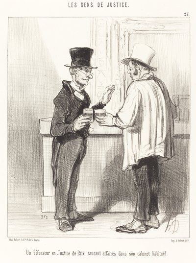 Ein Verteidiger... plaudert... in seinem üblichen Büro von Honoré Daumier