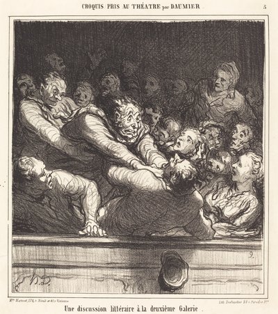 Eine literarische Diskussion in der zweiten Galerie von Honoré Daumier