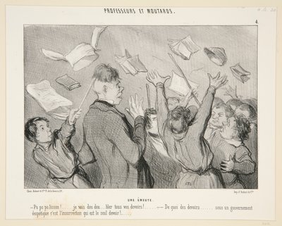 Ein Aufstand; Nr. 4 von Professeurs et Moutards von Honoré Daumier